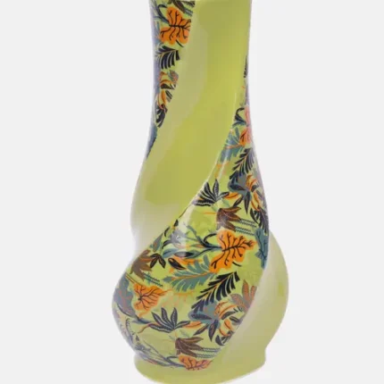 Green Flower Design Ceramic Flower Vase (Small)